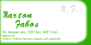 marton fabos business card